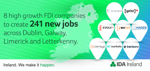 241 jobs in 8 IDA Ireland high growth companies announced